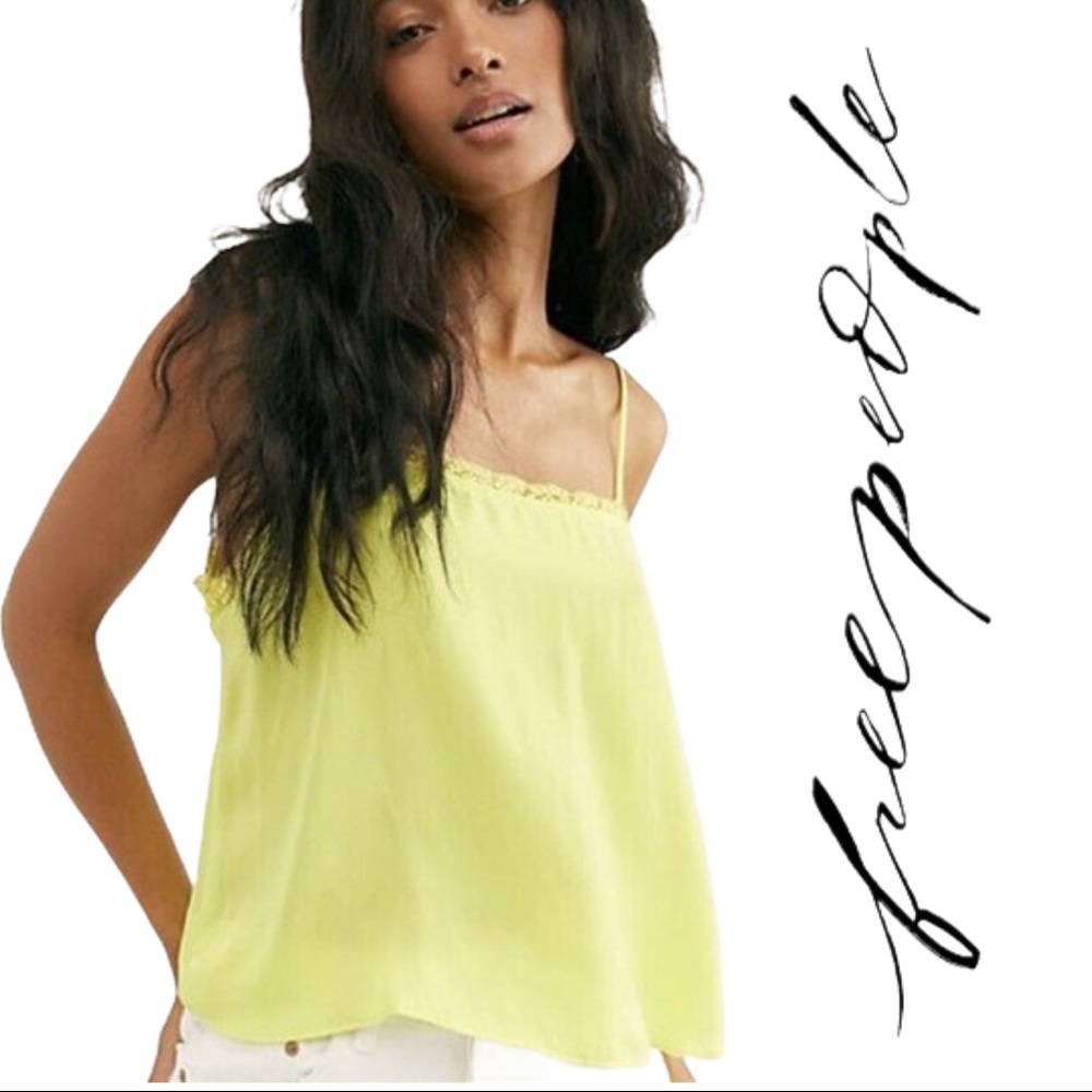 FREE PEOPLE Beyond Me Cami Lemon Yellow Medium